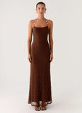 Promise Me Lace Maxi Dress Chocolate