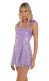 Sequin Mini Dress in Purple