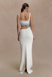 Ruvic Knit Maxi Beaded Dress White