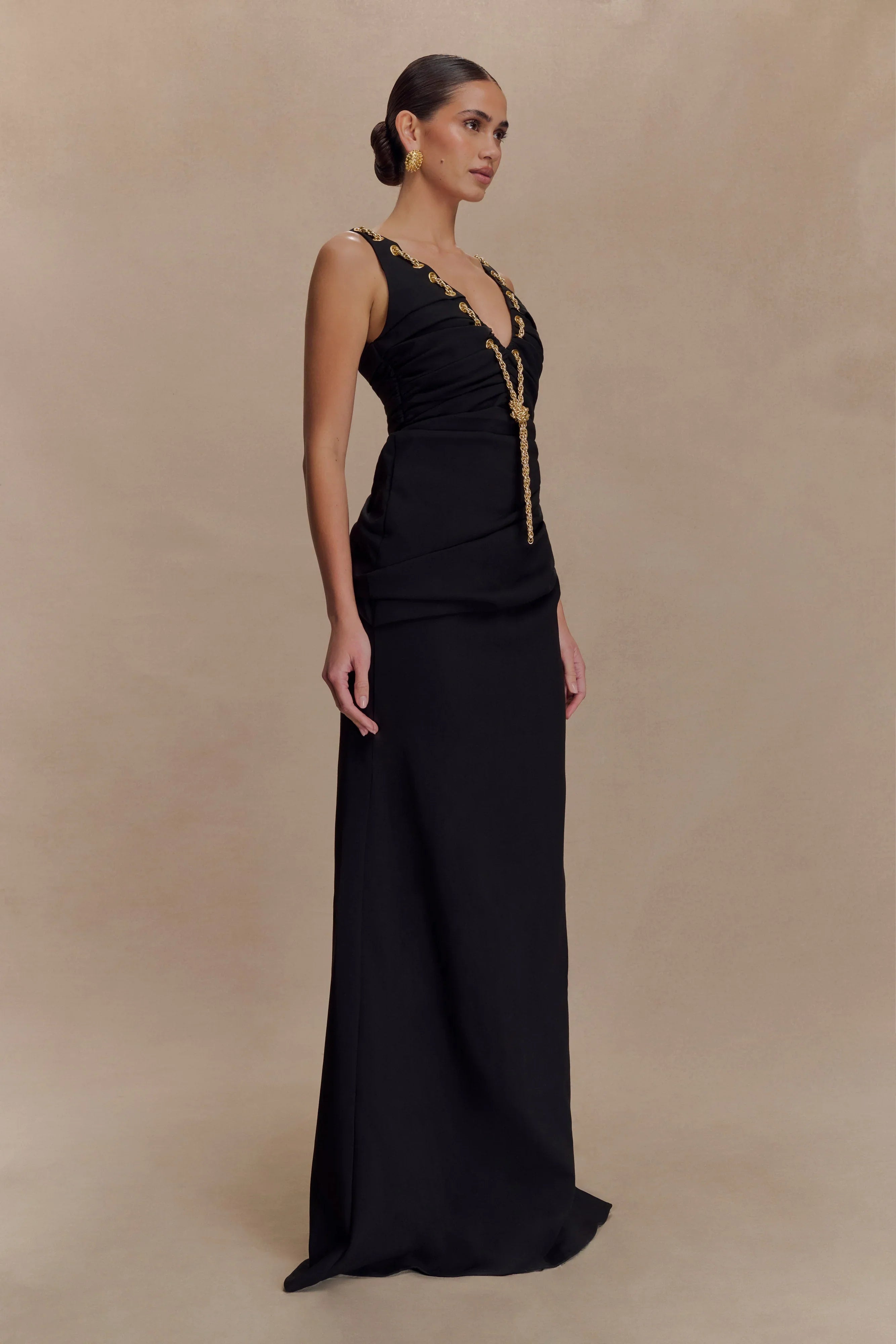 Axton Low Neck Maxi Dress Black