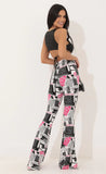 Pant in White Newsprint