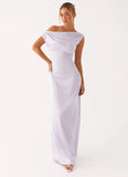 Heart Of Glass Satin Maxi Dress Lilac