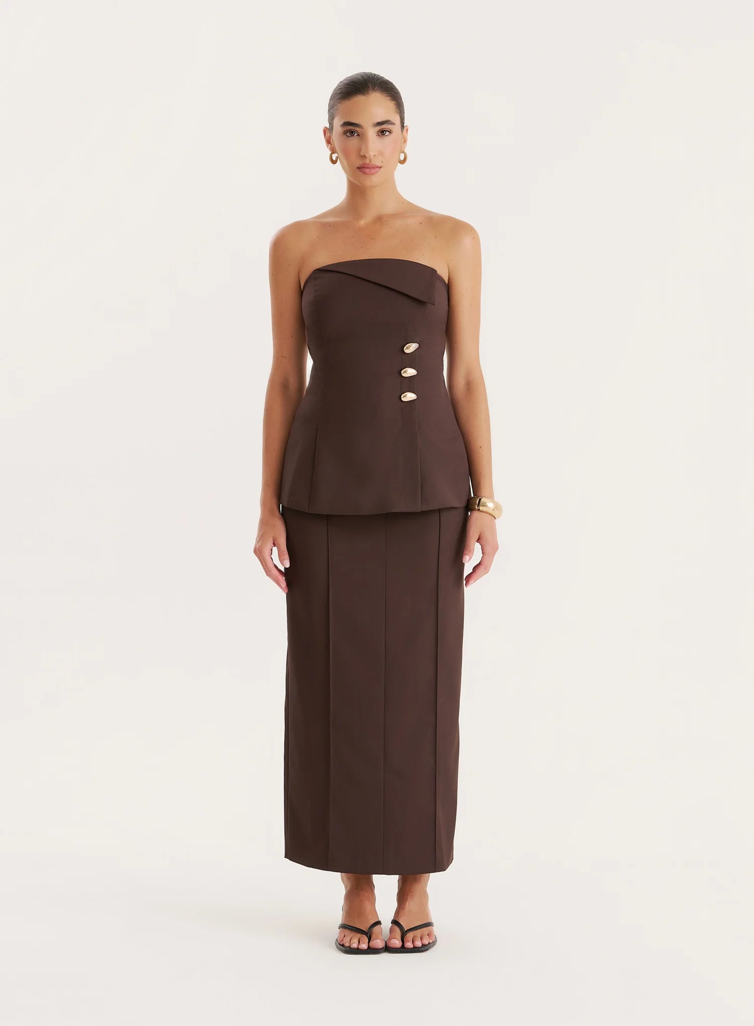 Chocolate Foldover Bandeau Top