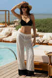 Delphine White Black Print Wide Leg Trousers