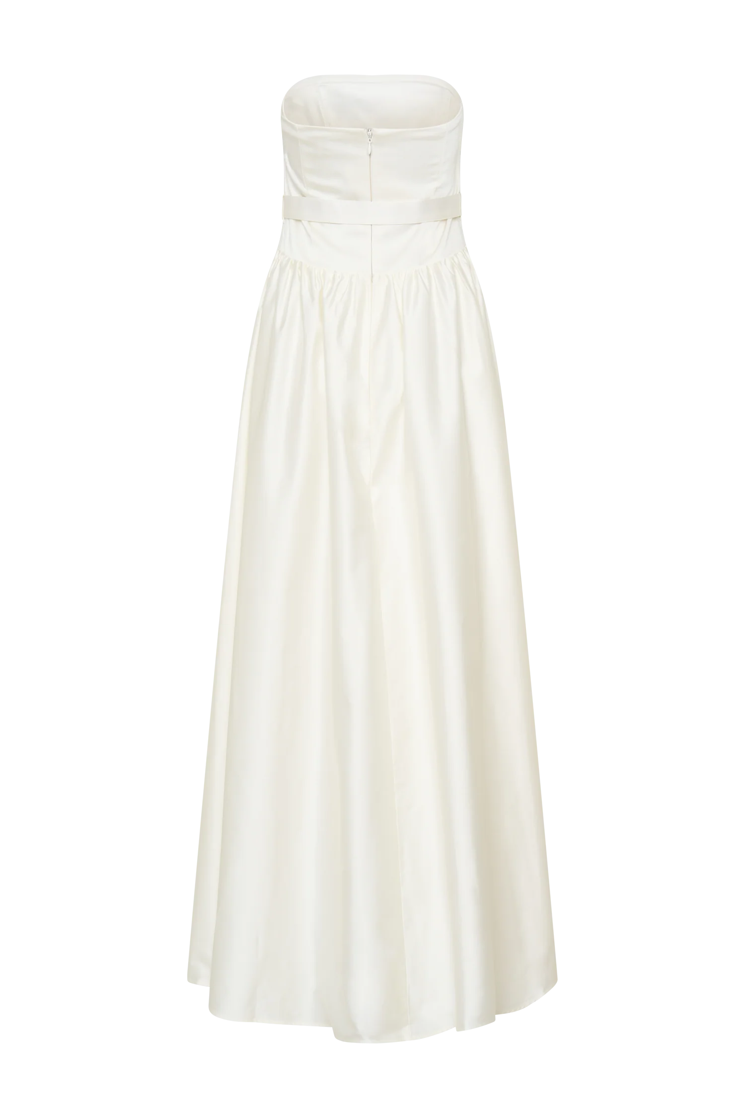 Florence Strapless Belted Maxi Dress White