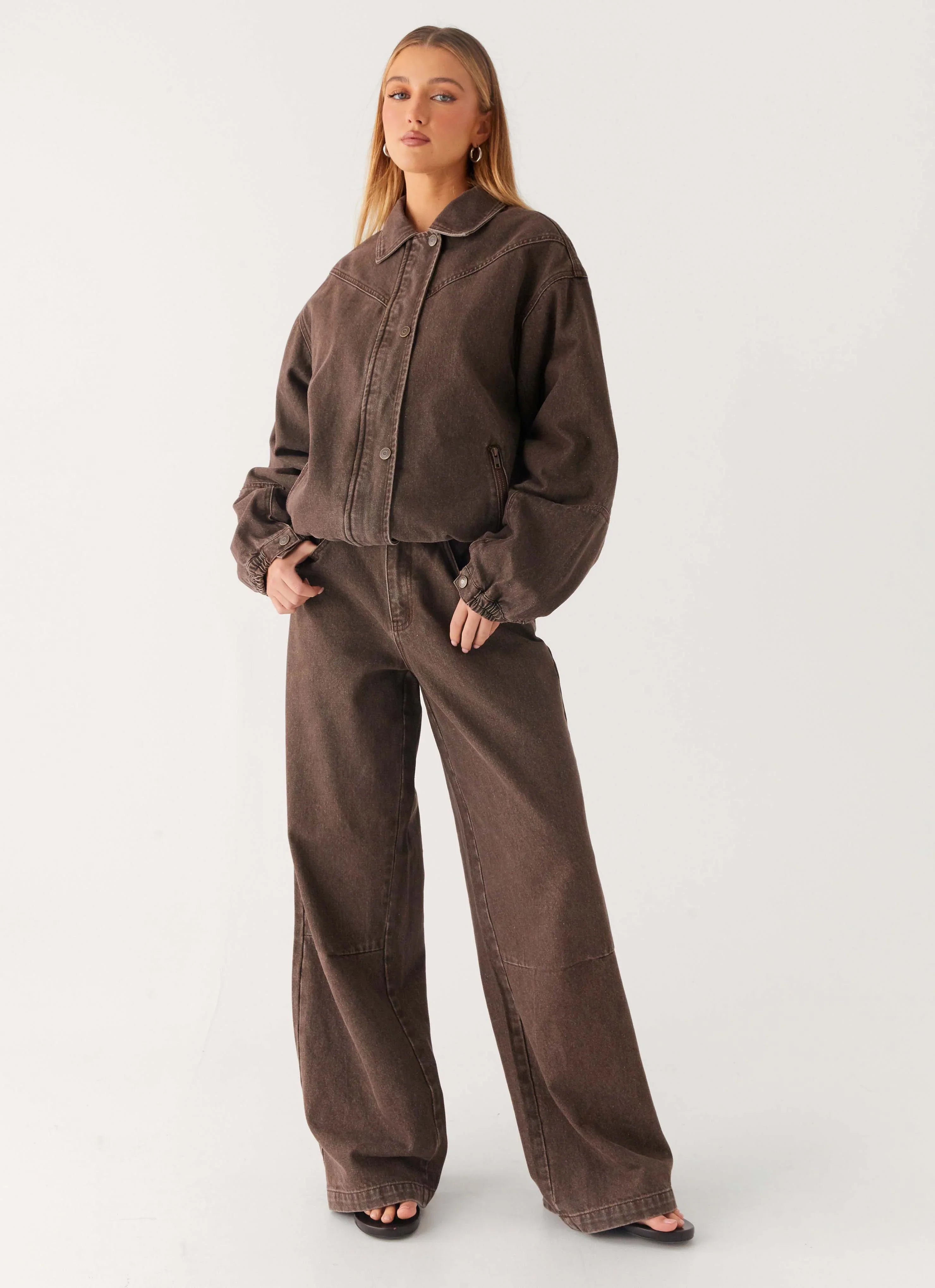 Midwest Low Rise Denim Jeans Light Wash Chocolate