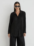 Black Plisse Shirt