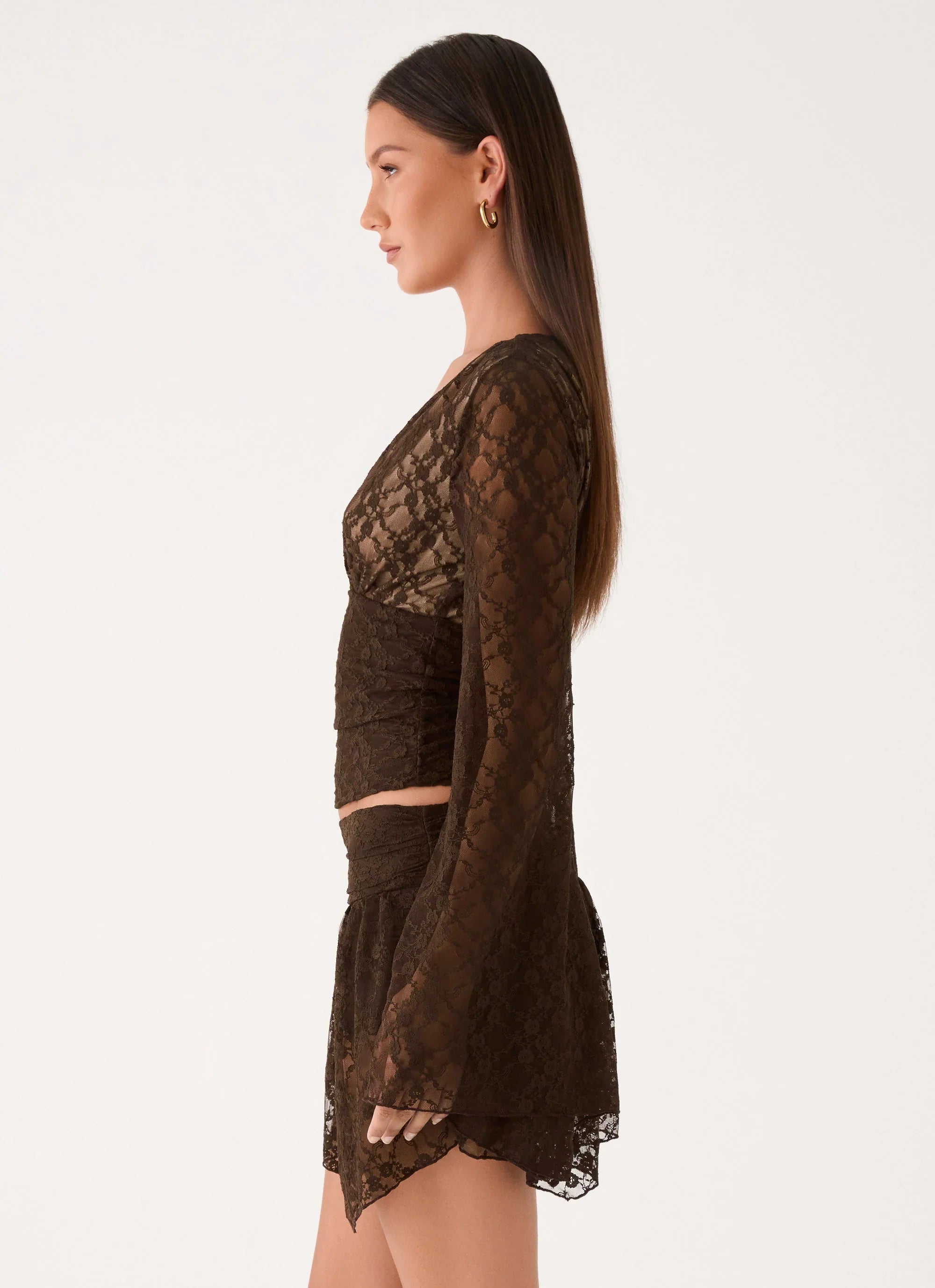 Avelora Lace Top Chocolate