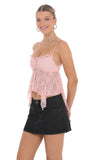 Lace Babydoll Top in Pink
