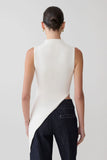 Suong High Neck Gathered Top White