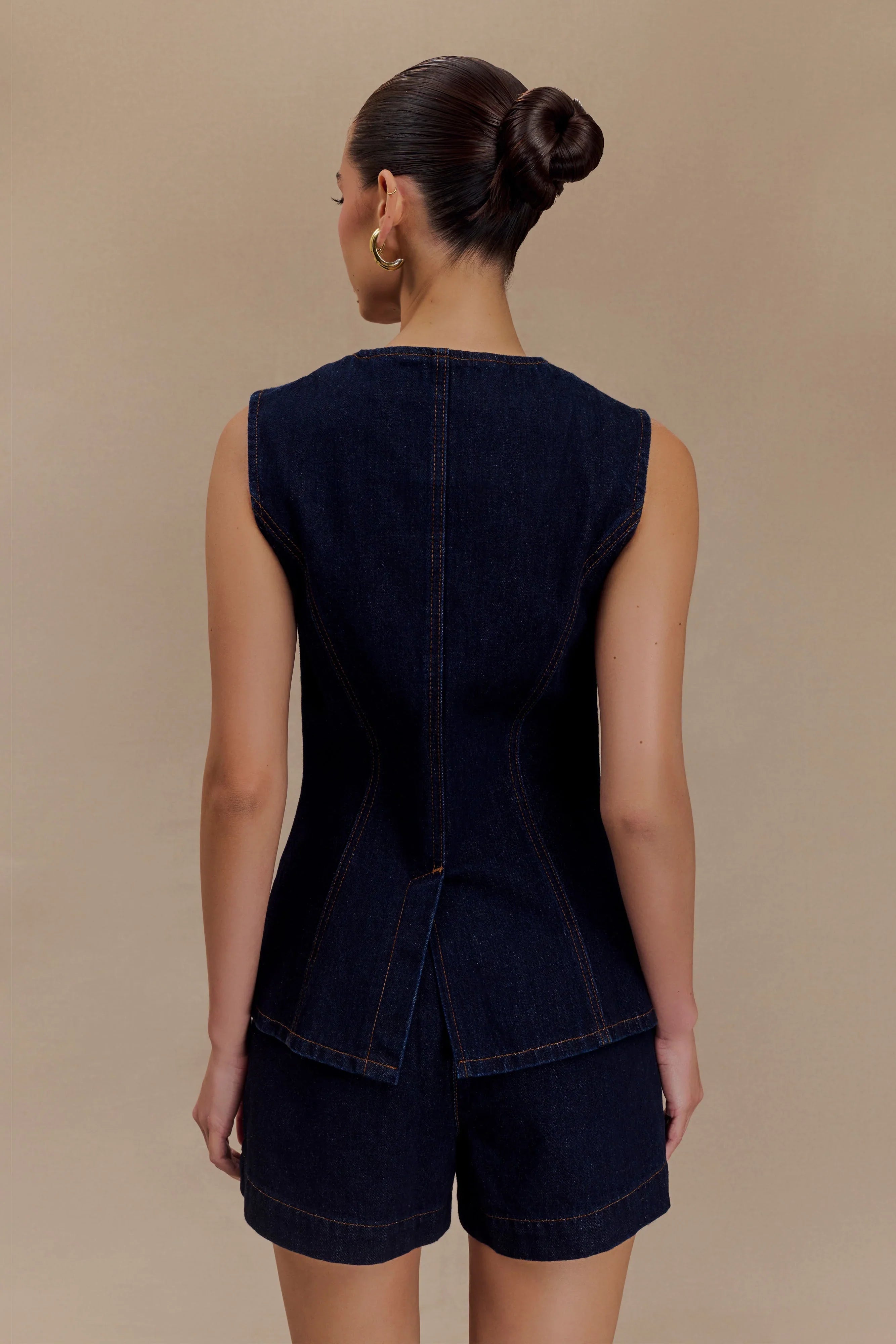 Abel Denim Button Up Top Indigo Blue