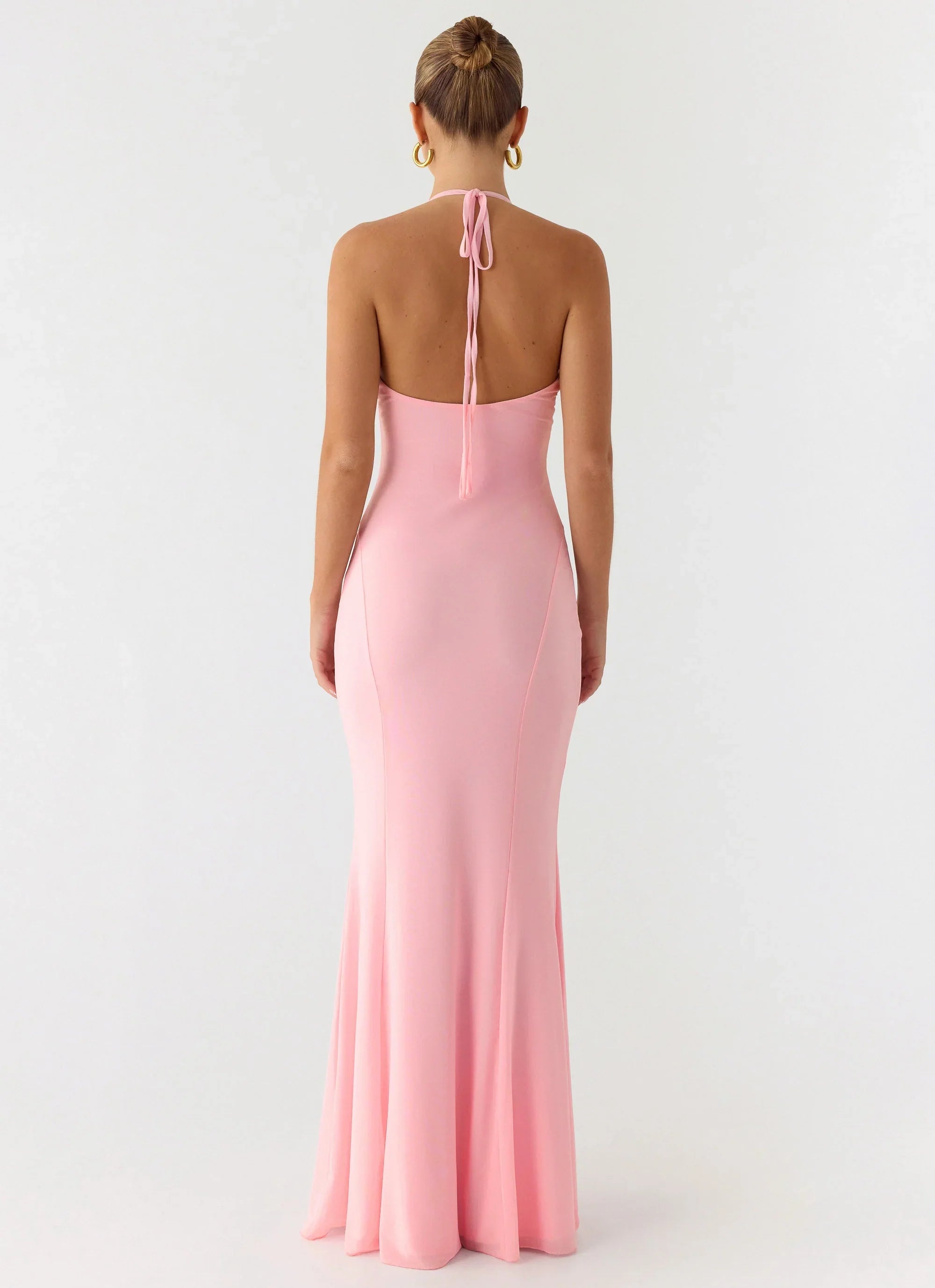 Jolin Halter Maxi Dress Baby Pink