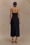 Simona Halter Neck Midi Dress Black
