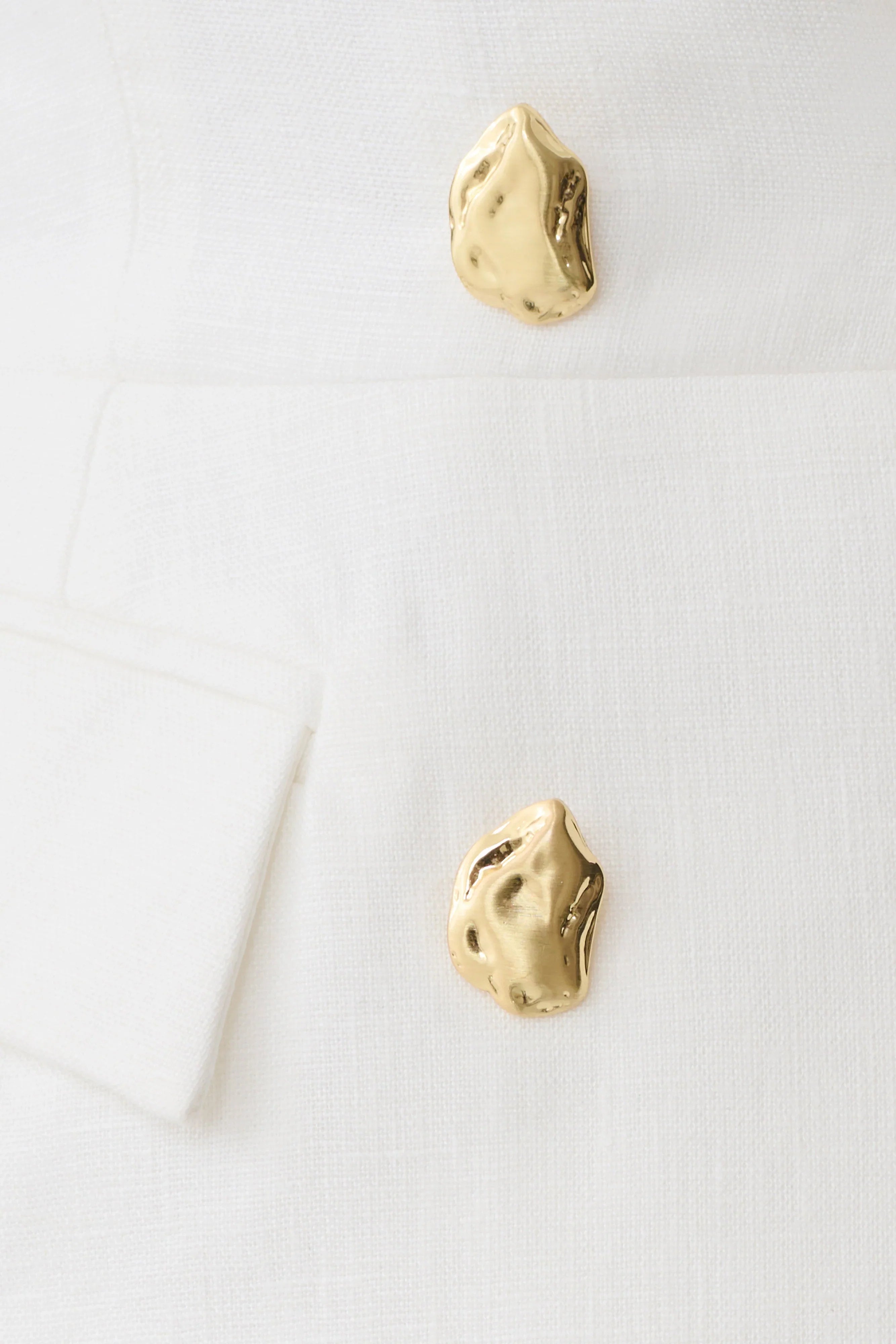 Oriana Linen Button Vest White