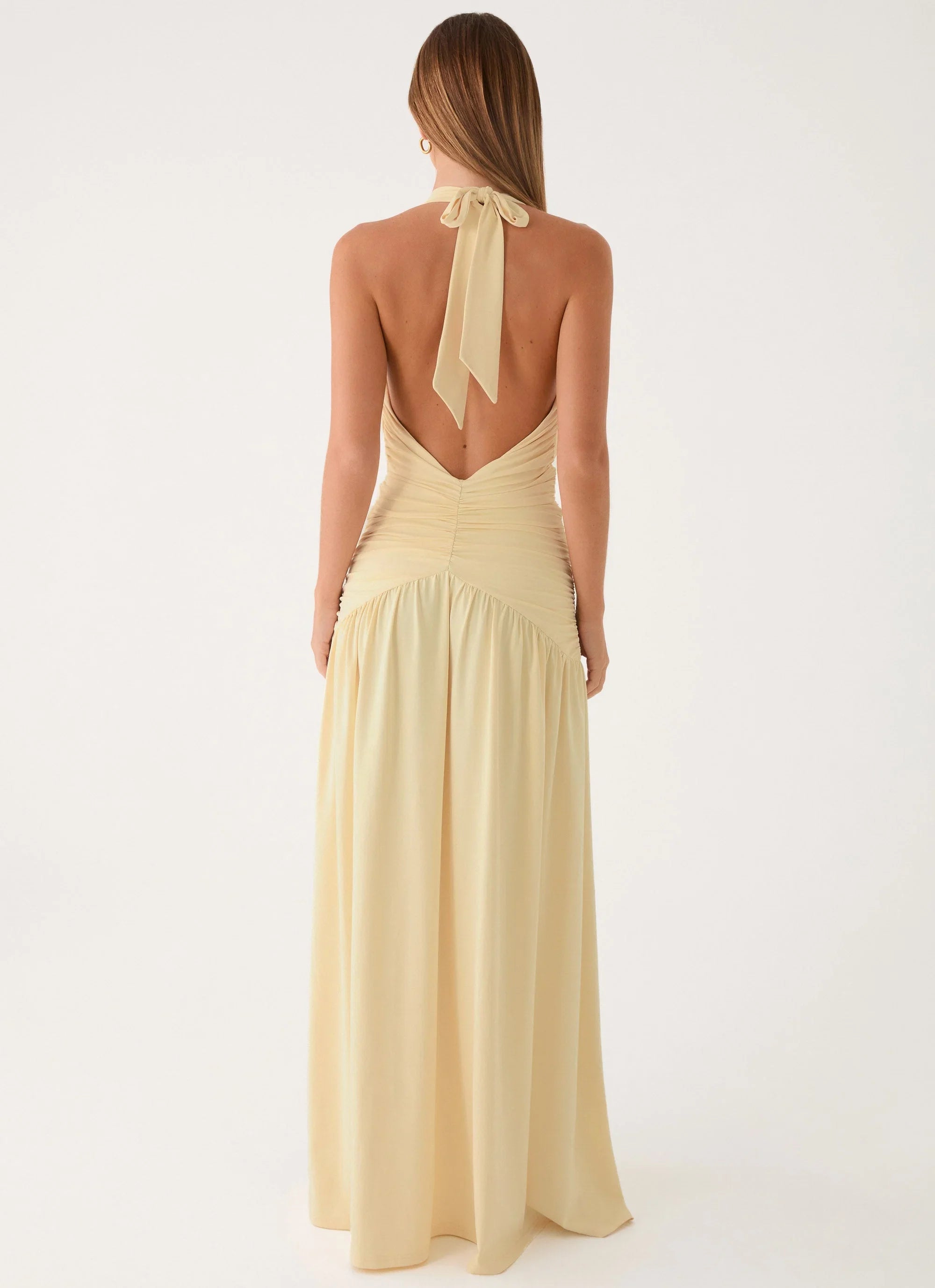 Makena Halter Maxi Dress Yellow