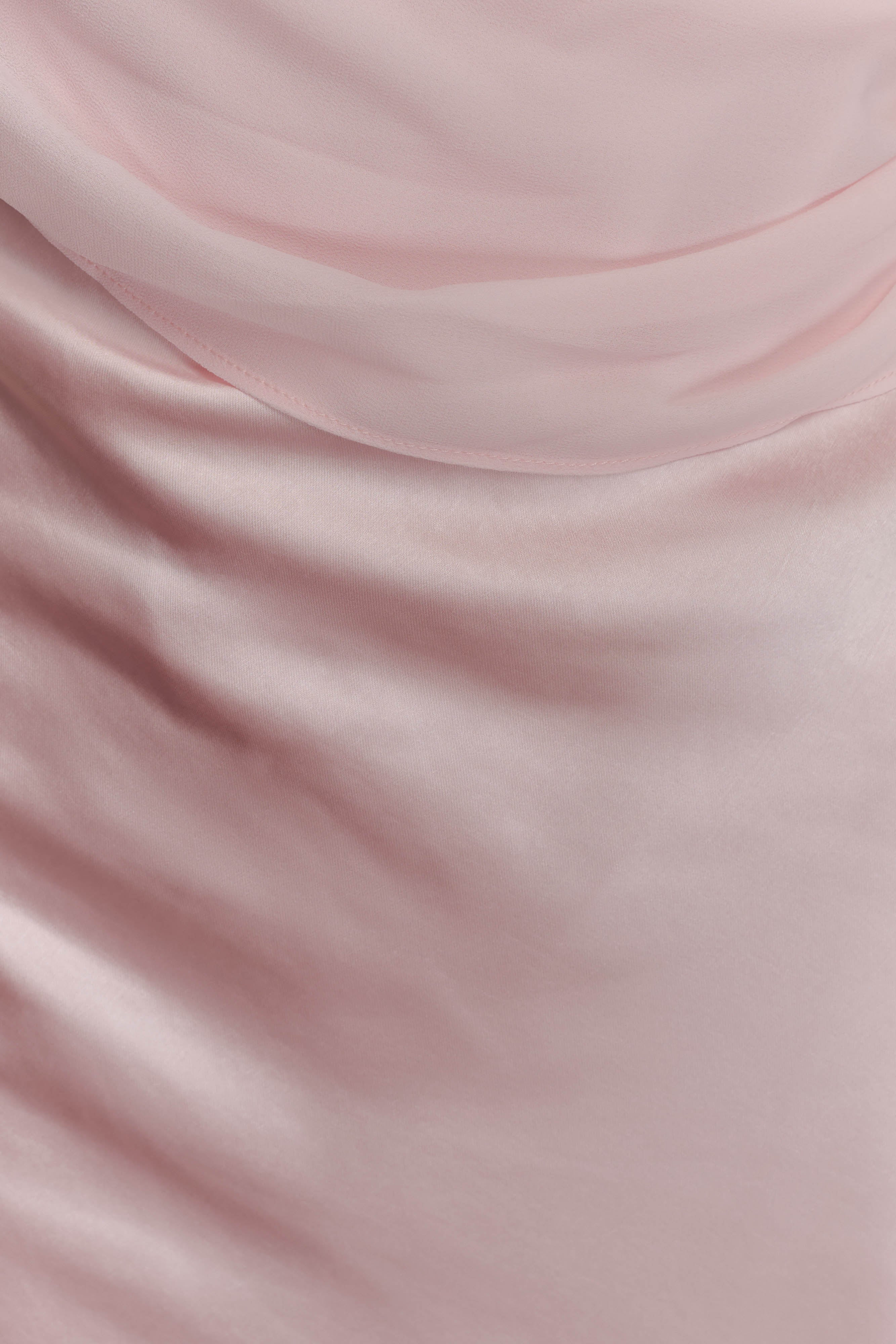 Carah Satin And Chiffon Maxi Dress Pale Pink