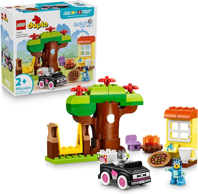 LEGO DUPLO Bluey Pizza Girls with Muffin and Bluey Learning and Building Toy for Toddlers Ages 2 Bluey Playset with 2 Toy Figures for Boys Girls Gift Idea for Birthdays 10469