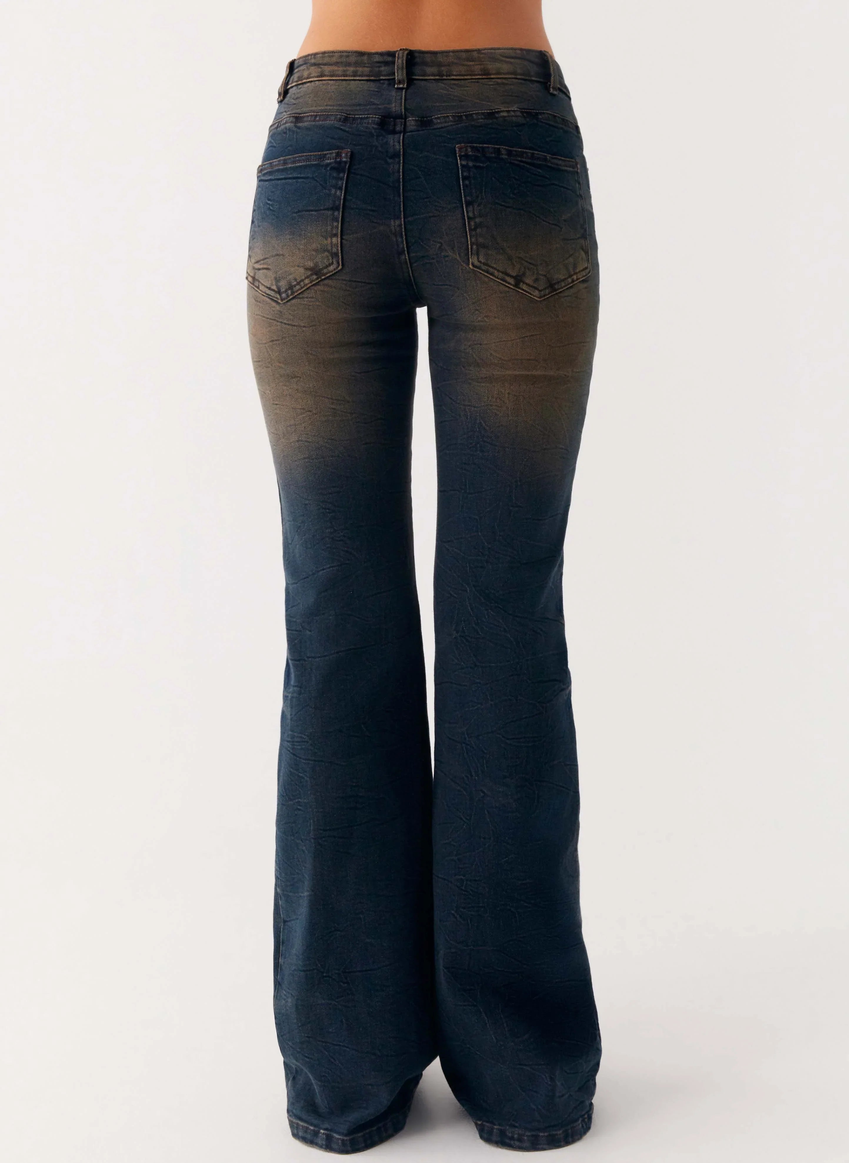 Oregon Flared Denim Jeans Dirty Black Wash