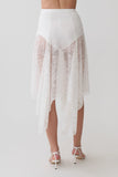 Haime Lace Hankie Midi Skirt Ivory
