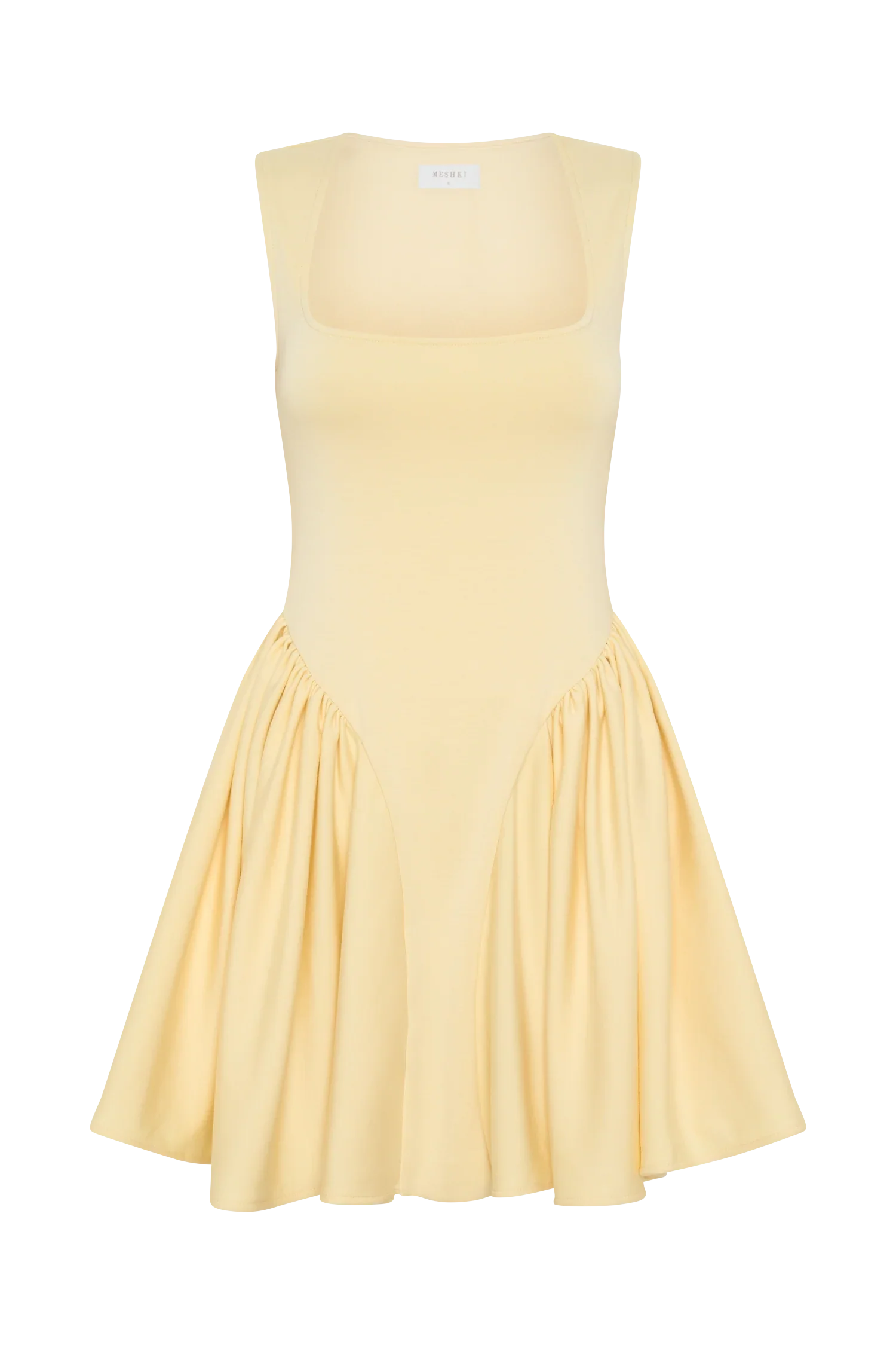 Sharon Scuba Jersey Mini Dress Pastel Lemon