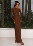 Oriana Sequin Maxi Dress Chocolate