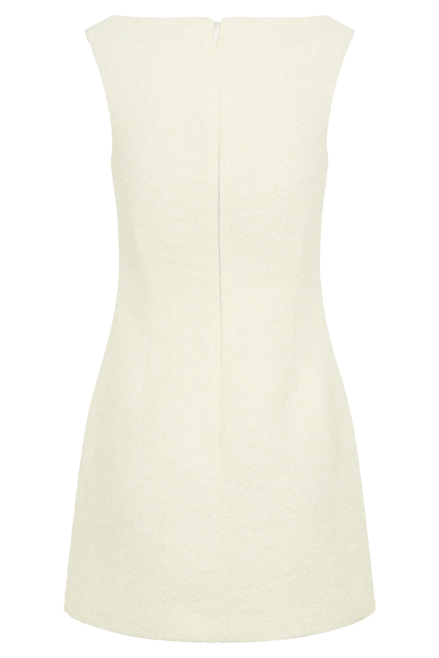 Angela Textured Boucle Mini Dress Ivory