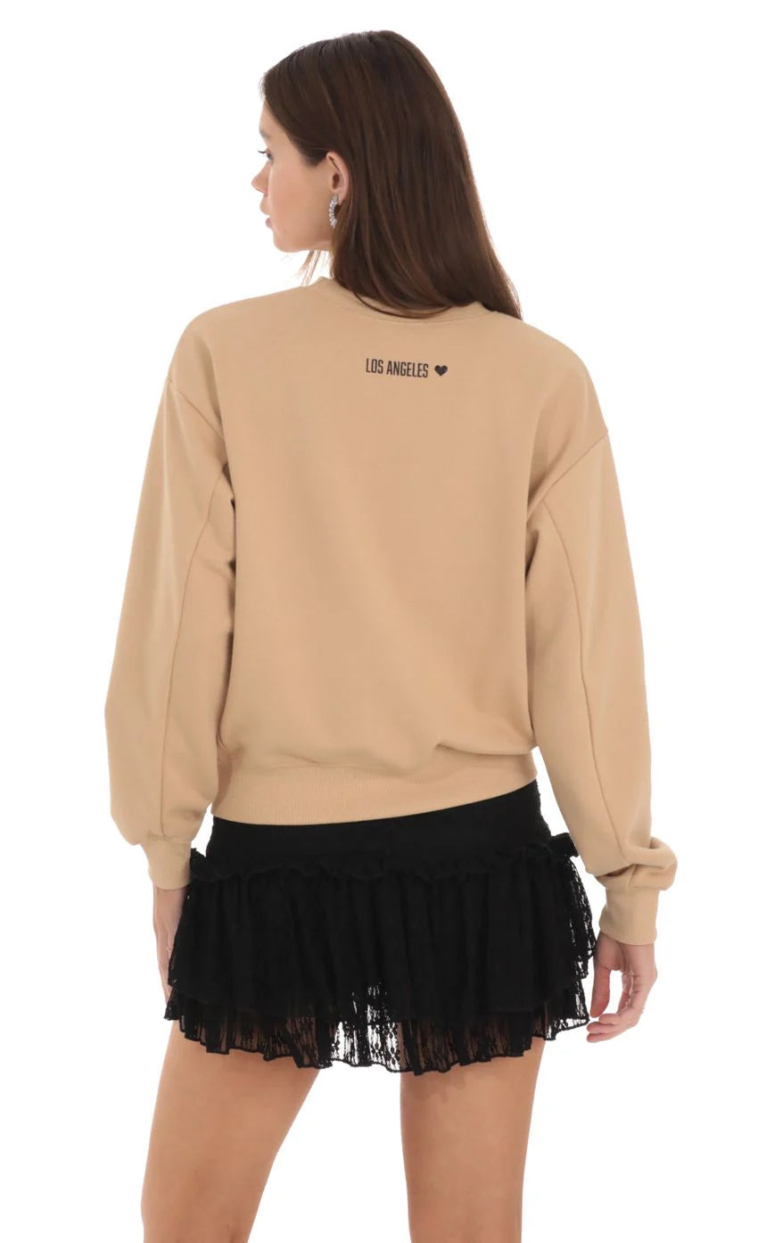 Lucy in the Sky Crew Jumper in Brown