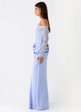 Burke Off Shoulder Maxi Dress Blue