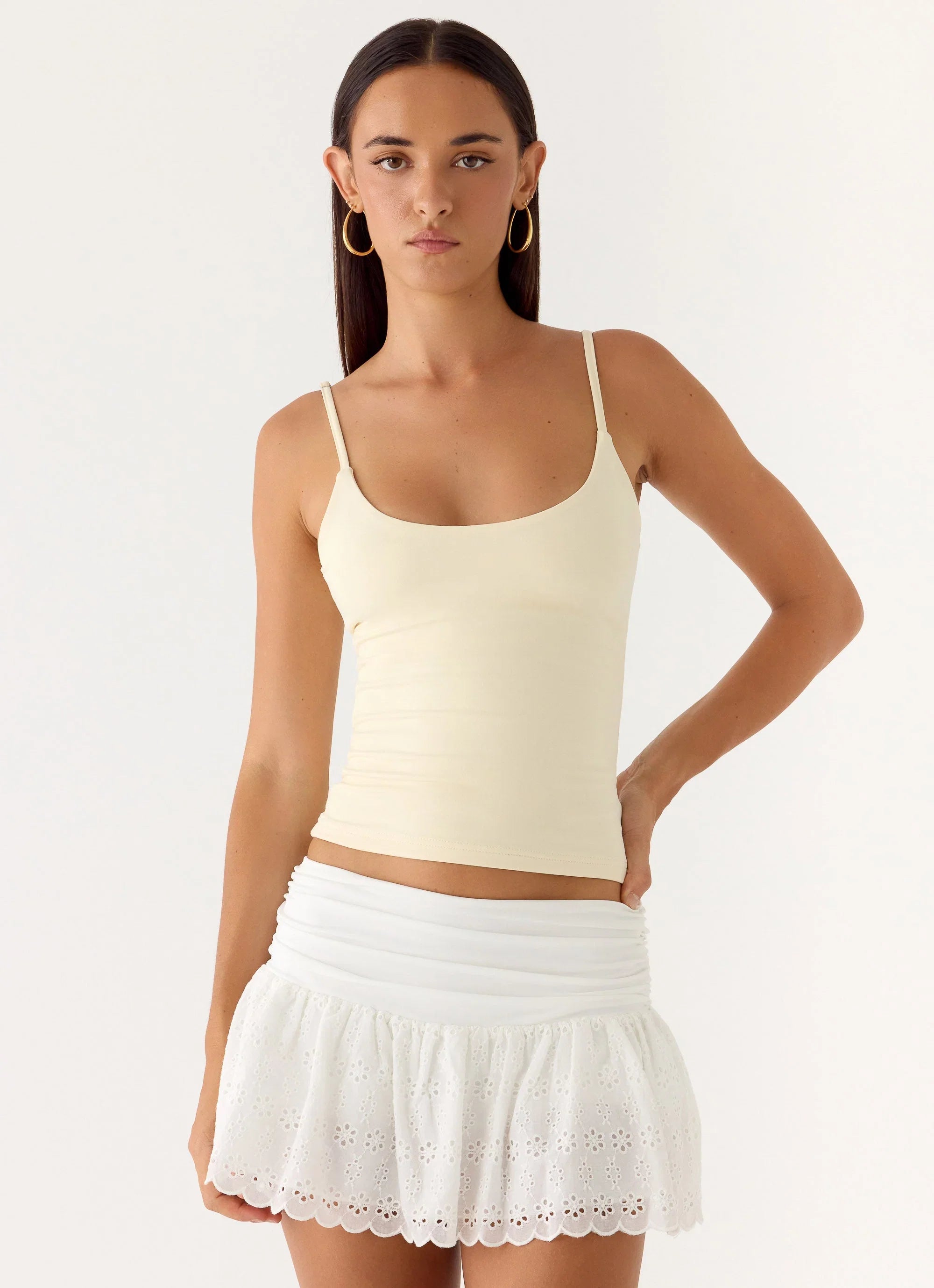 Overdue Low Rise Mini Skort White