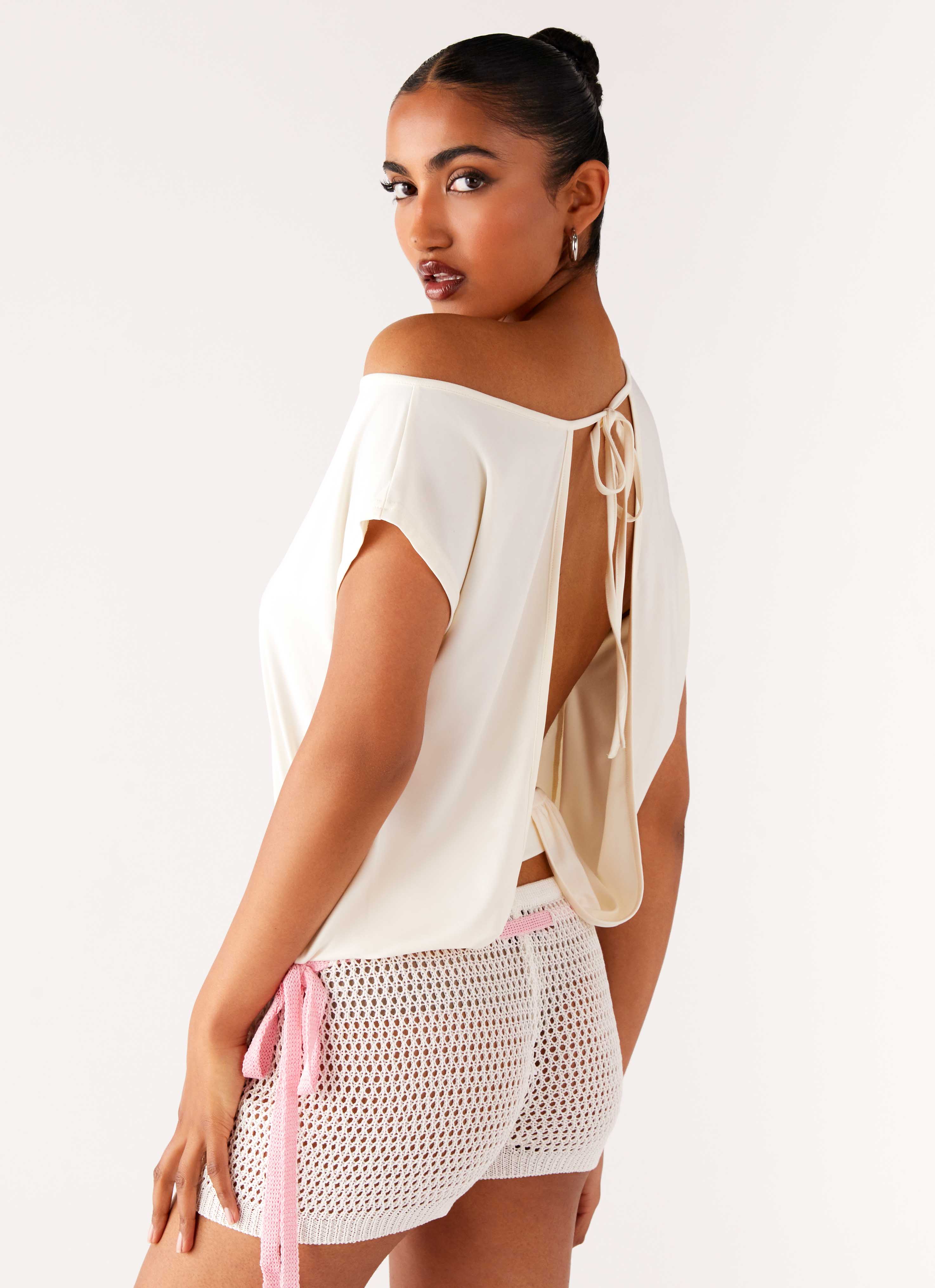 Raeni Off Shoulder Top Ivory