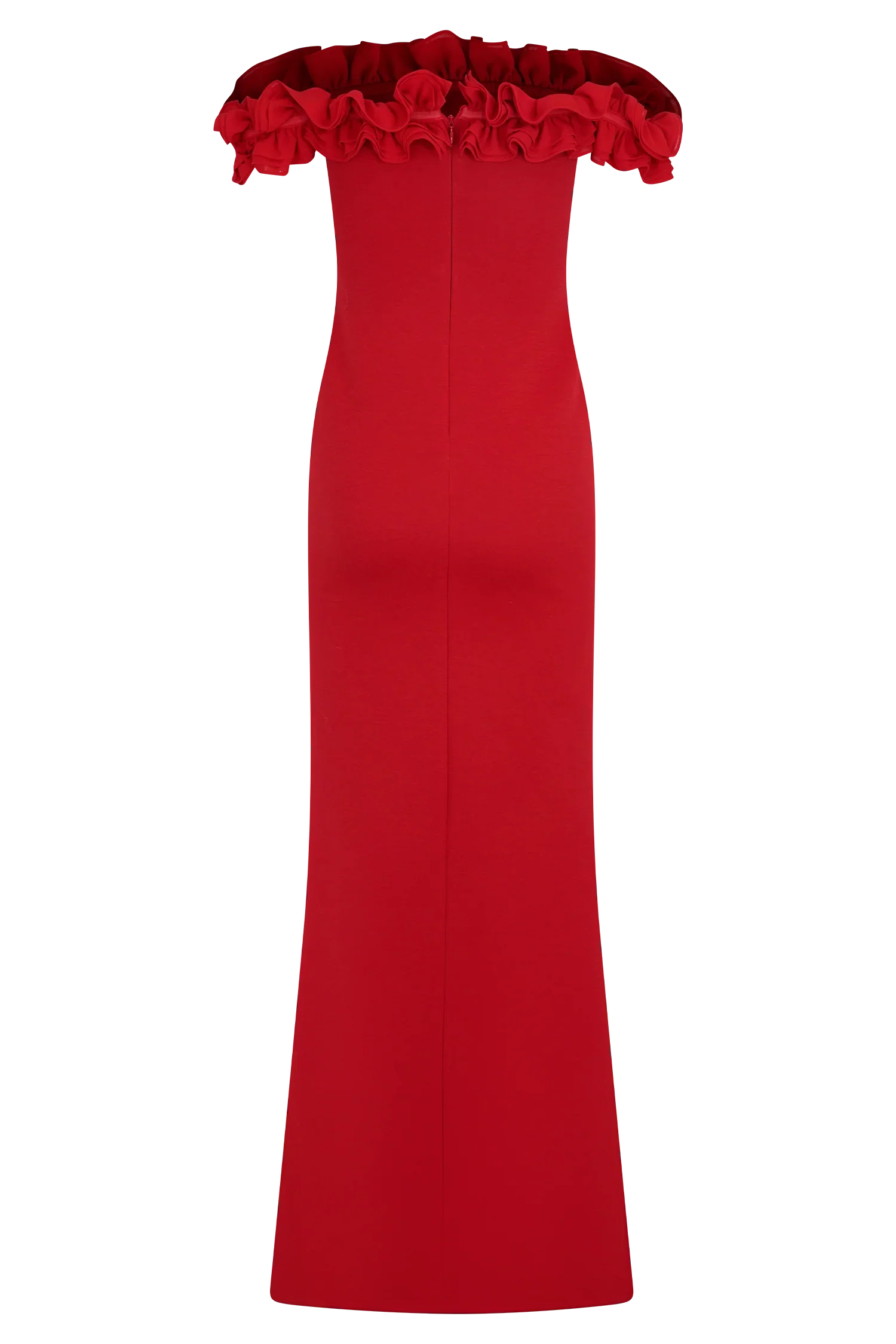 Nova Ruffle Off Shoulder Maxi Dress Ruby