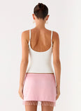 Heavenward Wrap Mini Skirt Pink