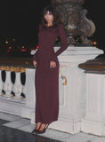 Chocolate Knitted Embellished Maxi Skirt