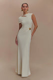 Kaida Slinky Maxi Dress With Hardware Ivory