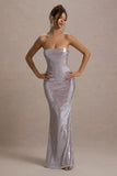 Moonstone Lilac Sequin Bandeau Maxi Dress