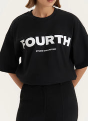 Black Fourth Branded Oversized T Shirt