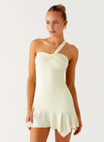 Not Your Fan Cut Out Mini Dress Yellow