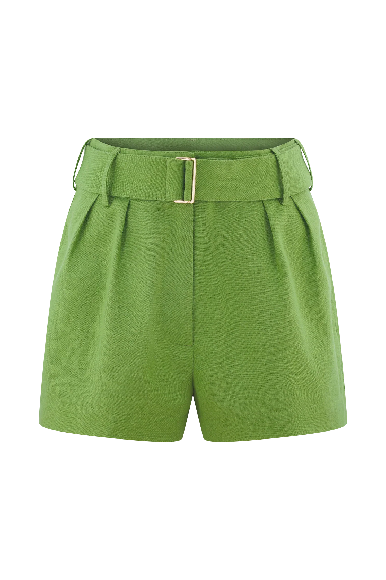 Scout Linen Belted Shorts Green