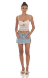 Two Toned Lace Top in White