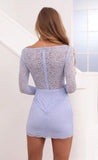Off Shoulder Lace Dress in Lilac