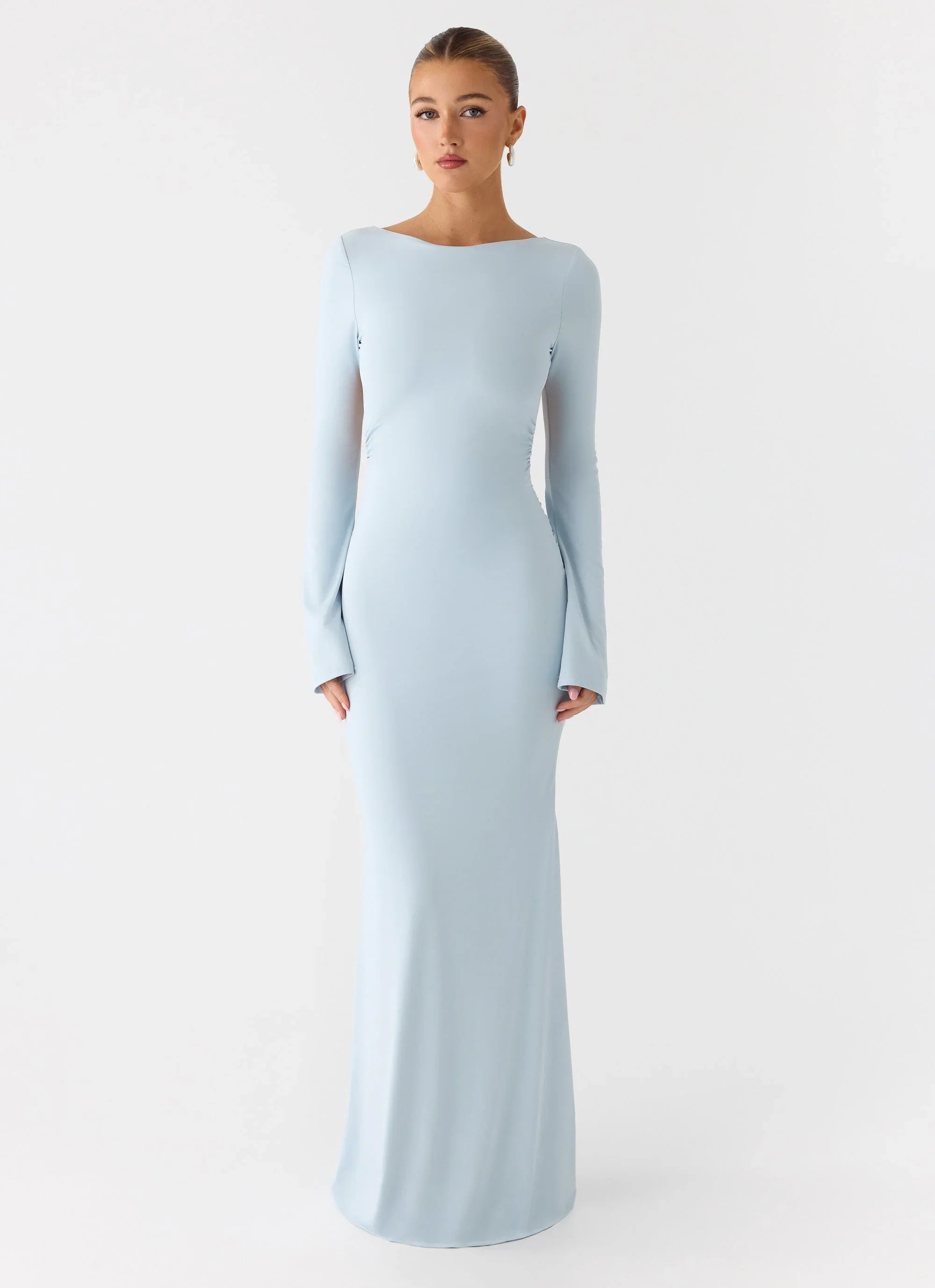 Midnight Song Long Sleeve Maxi Dress Misty Blue