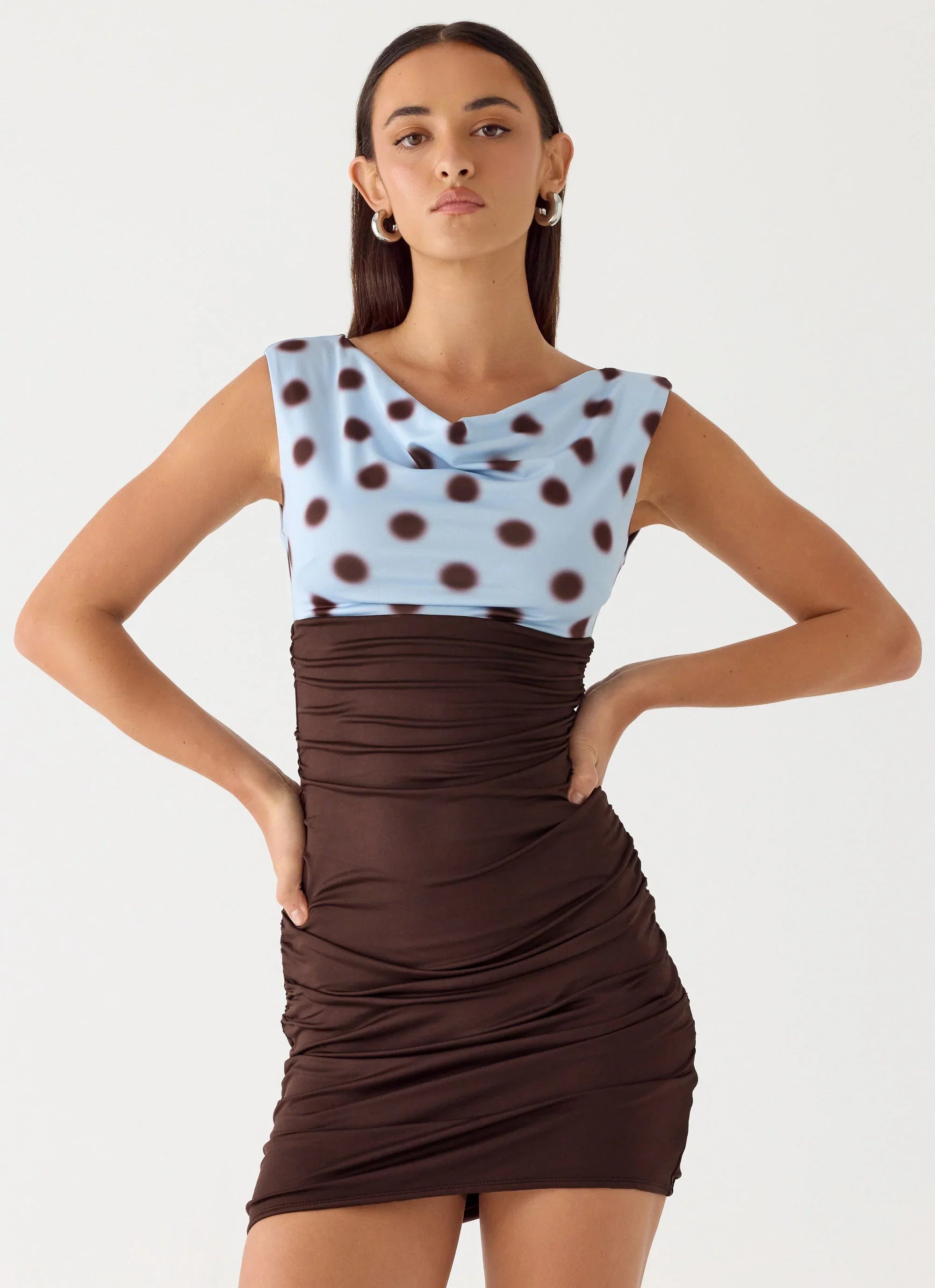 Times Two Mini Dress Chocolate Dot