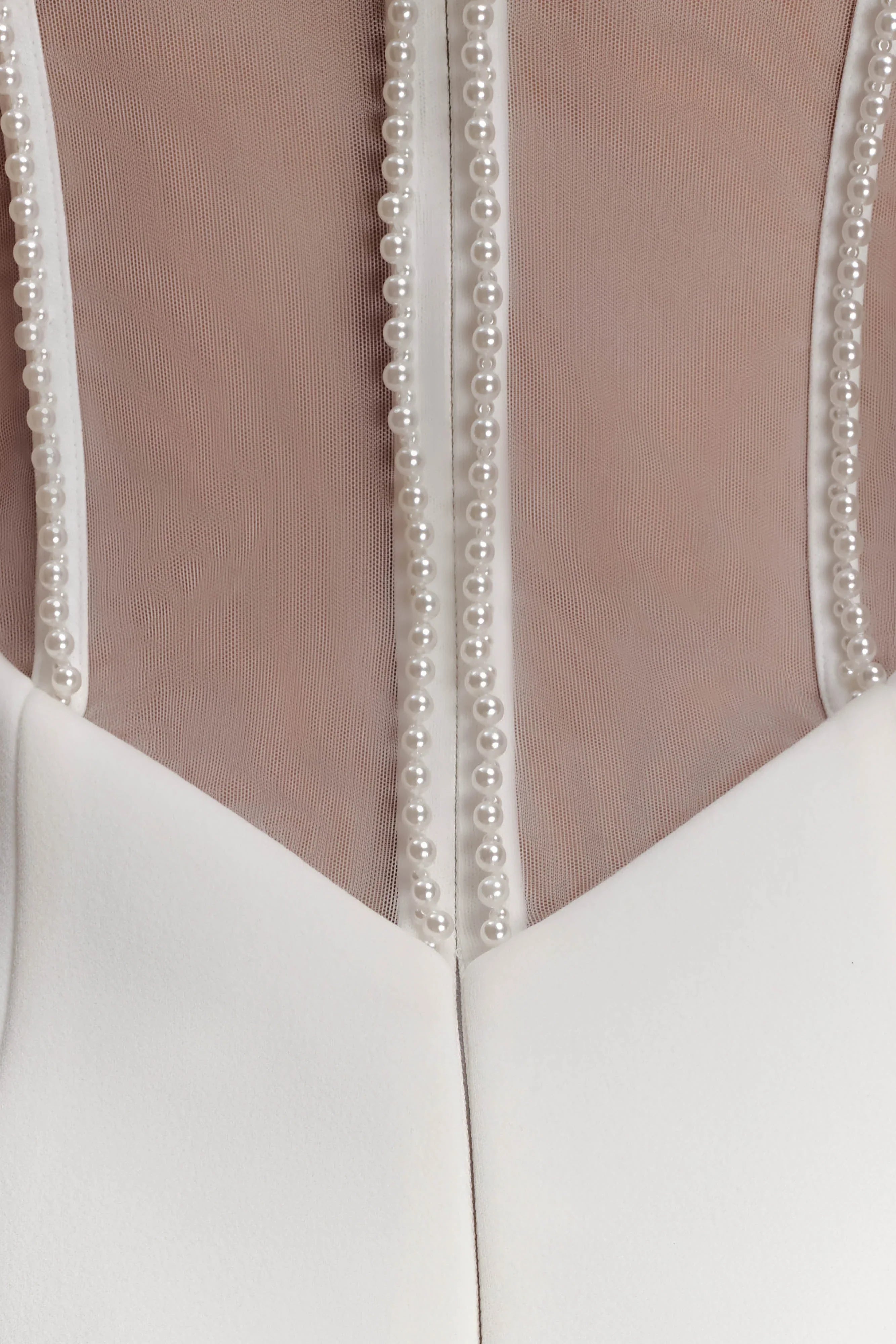 Sloane Strapless Maxi Dress With Pearls White