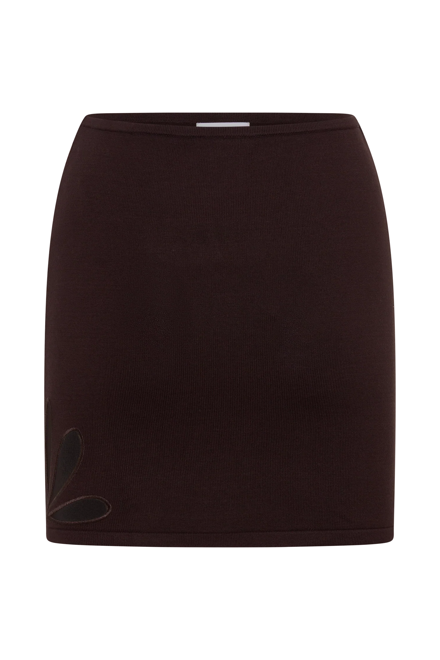 Brock Knit Cut Out Mini Skirt Dark Chocolate