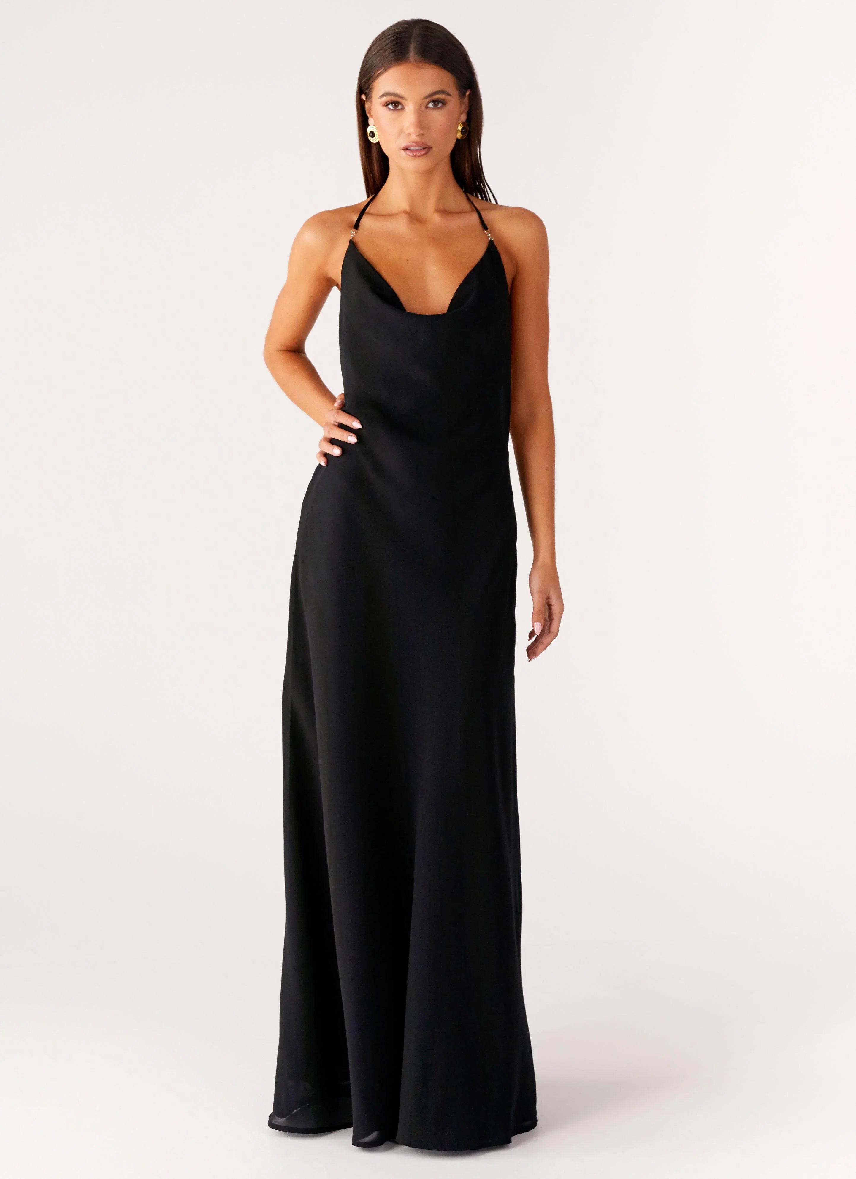 Morning Crush Cowl Maxi Dress Black