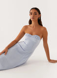 Tayla Linen Maxi Dress Blue