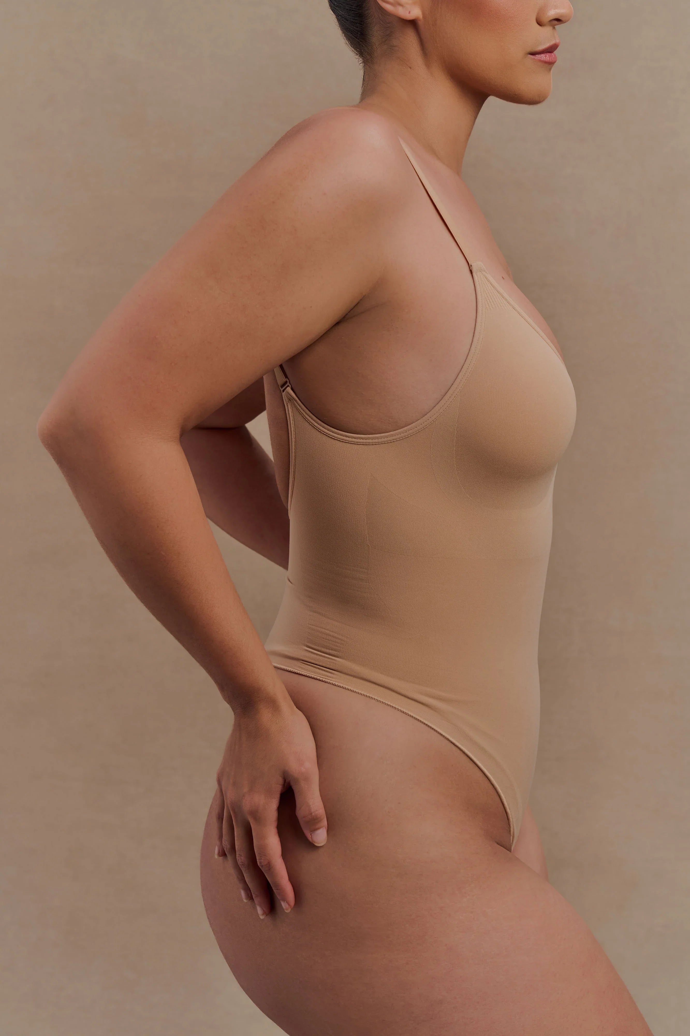 Alyssa Backless Shapewear Bodysuit Beige