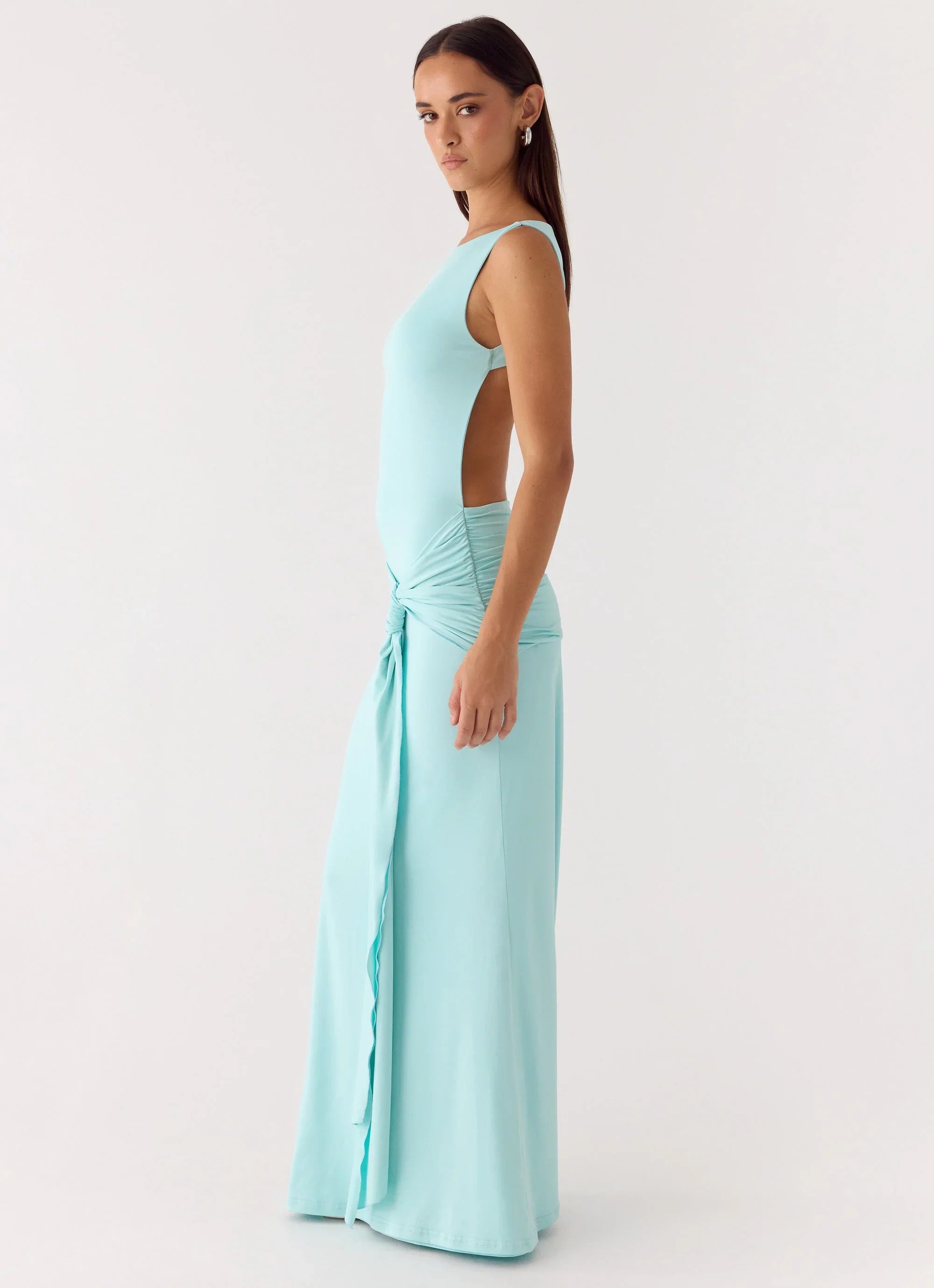 Fault Line Maxi Dress Aqua
