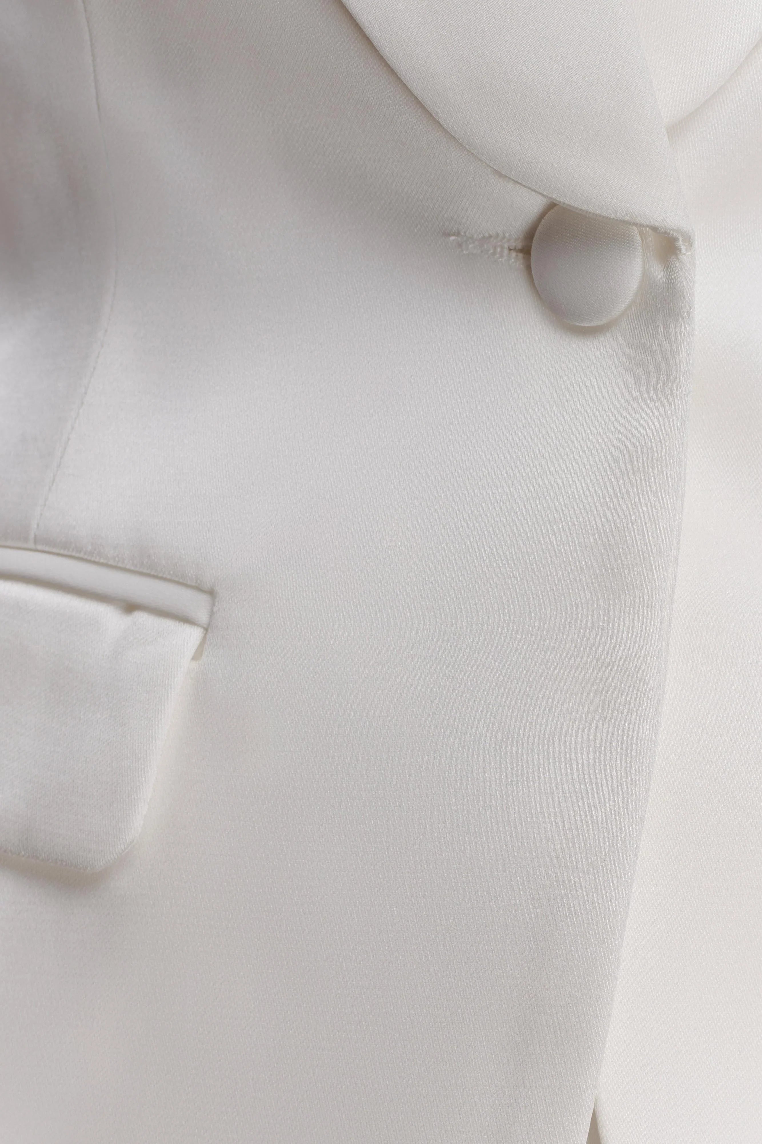 Kylie Oversized Satin Blazer Ivory