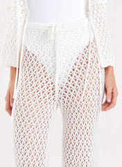 Off White Crochet Trousers